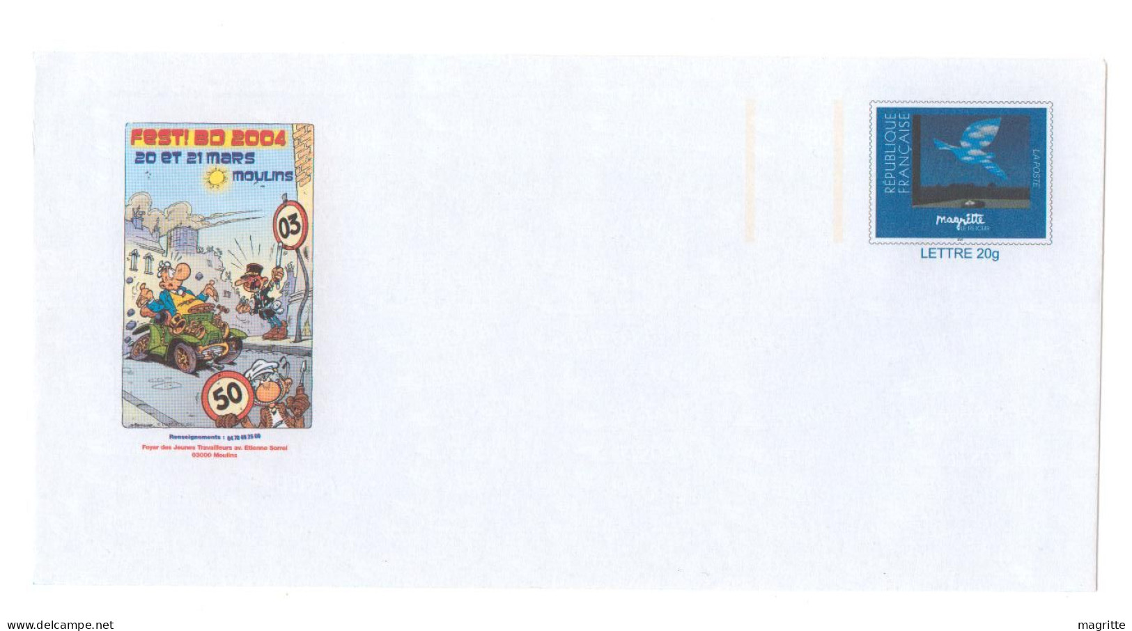 PAP - Entier Moulins (Allier) , Festi BD 2004 Achille Talon - Postal Stationnery Cover - Fumetti