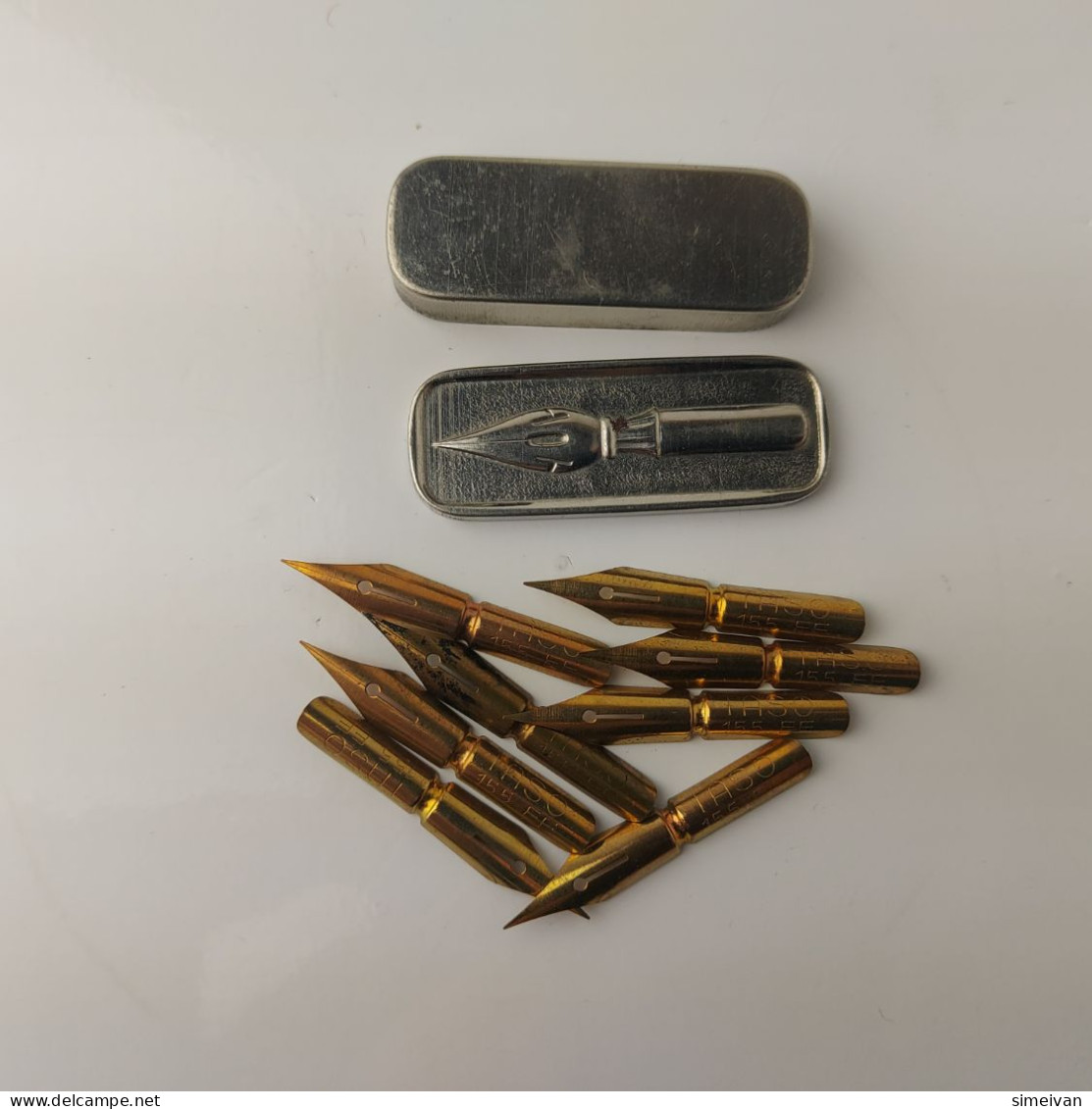 Vintage Dip Pen Nibs TASO 155 EF Feder 8 Pcs In Metal Box Calligraphy #5564 - Schreibgerät