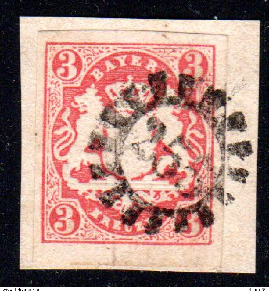 Bayern, MR 255 KÖTZTING Klar Auf Briefstück M. Breitrandiger 3 Kr. - Usados