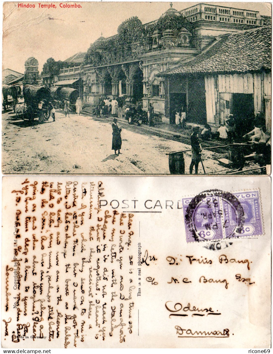 Ceylon, Galle Face Hotel, Colombo, Vorausentwertung Auf AK M. 6 C. U. Sw-AK - Andere-Azië