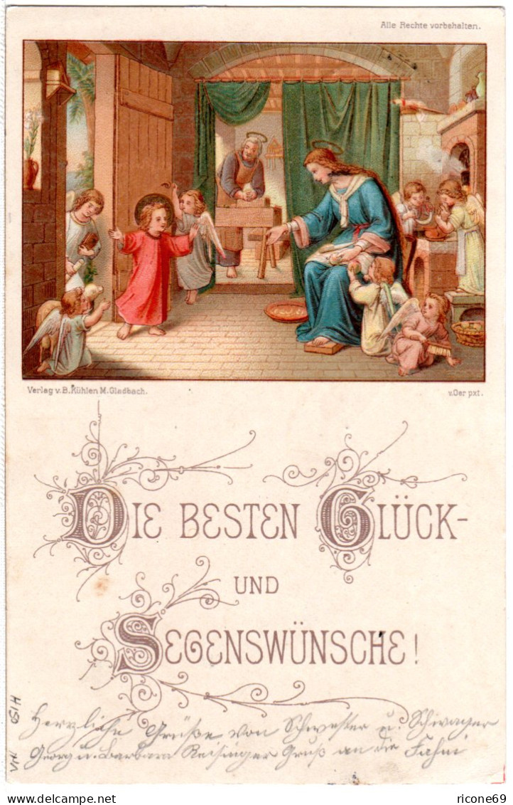 Bayern 1903, L2-Aushilfstempel WEIDENBACH, Ank.Stpl. Auf AK M. 5 Pf. V. Zangberg - Lettres & Documents