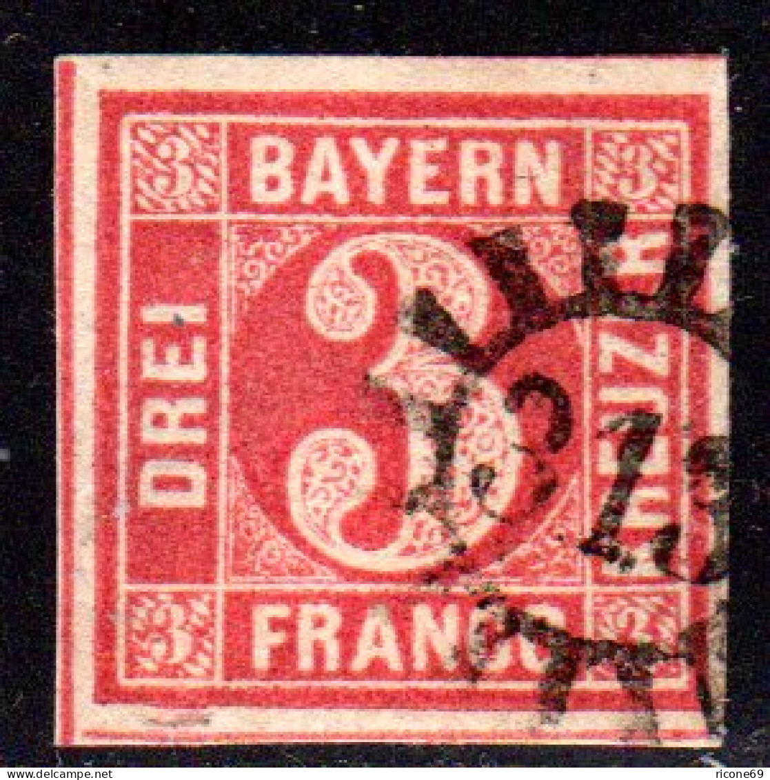 Bayern, MR 313 MERING Auf Allseits Breitrandiger 3 Kr. - Cartas & Documentos