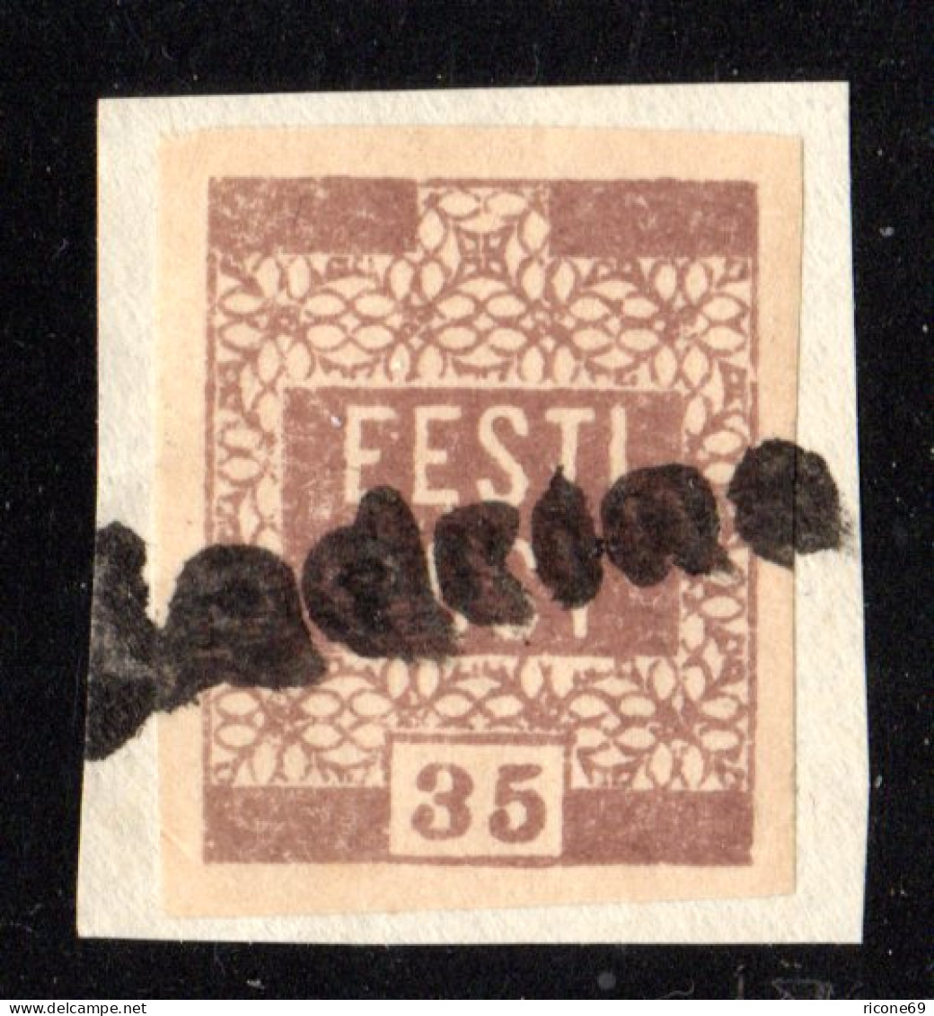Estland, 35 Kop. 1919 Auf Briefstück M. Provisorischem Stempel Kadrina - Estonie