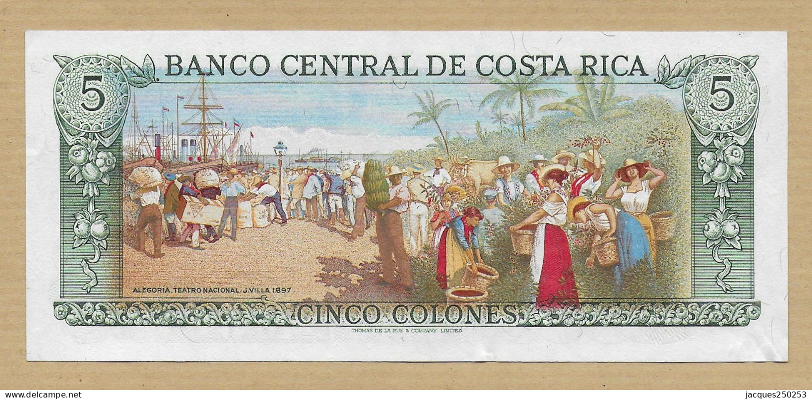 5 COLONES 4 OCTOBRE 1989 - Costa Rica