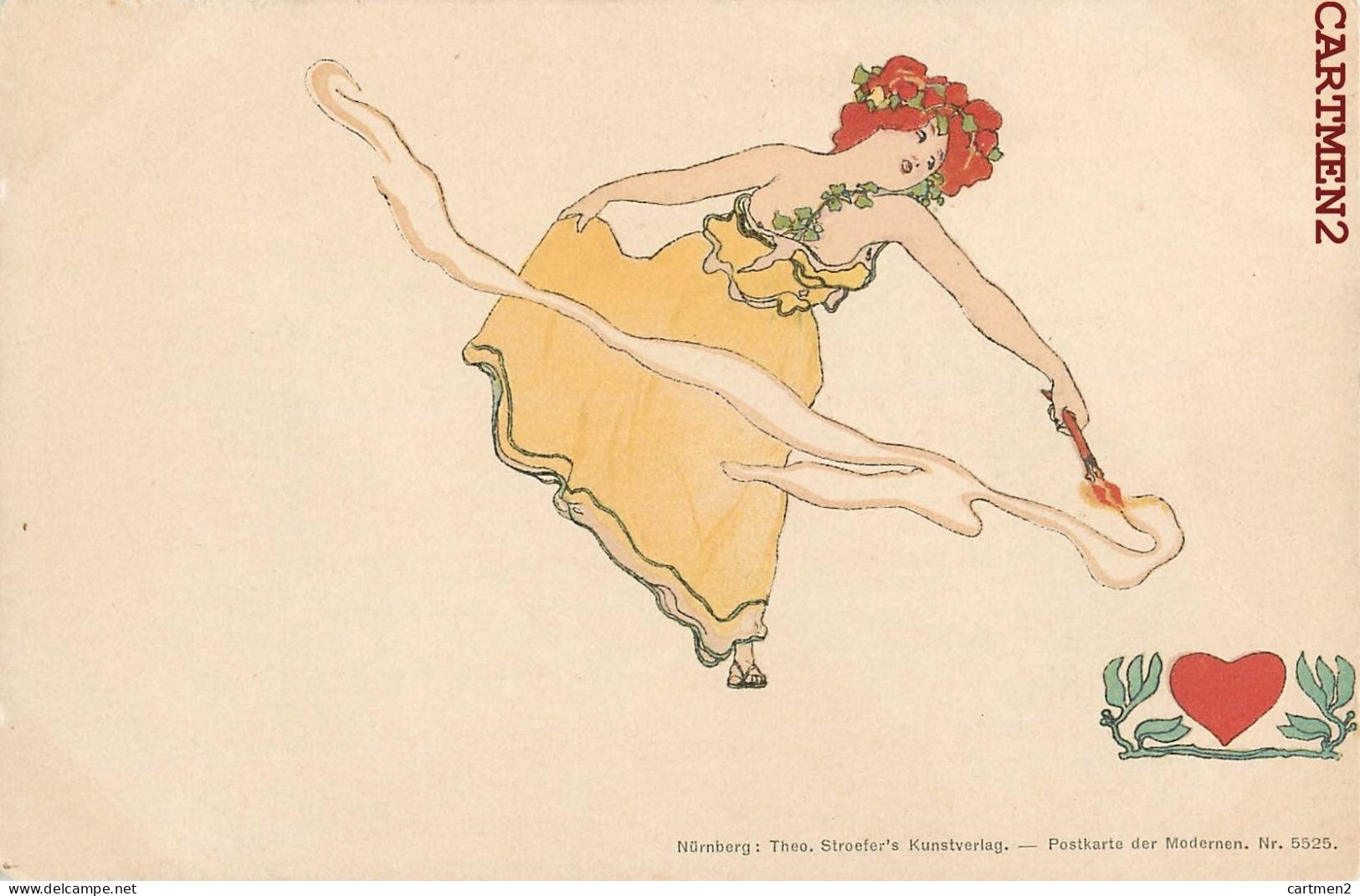 RAPHAEL KIRCHNER " DAME AUX COEURS " ILLUSTRATEUR ART NOUVEAU ILLUSTRATOR NÜRNBERG THEO STROEFER'S KUNSTVERLAG - Kirchner, Raphael