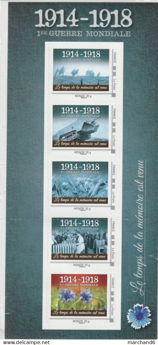 Feuillet Collector 1914-1918 1ère Guerre Mondiale France 2014 IDT M 20gr 5 Timbres Autoadhésifs N°250 - Collectors
