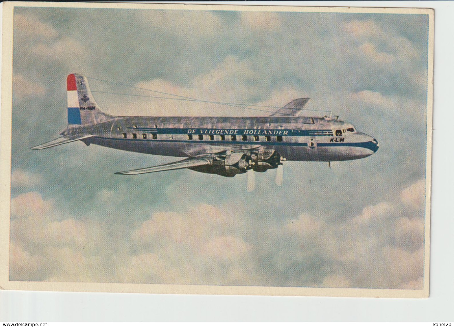 Vintage Rppc KLM K.L.M Royal Dutch Airlines Douglas Dc-6 Aircraft - 1919-1938