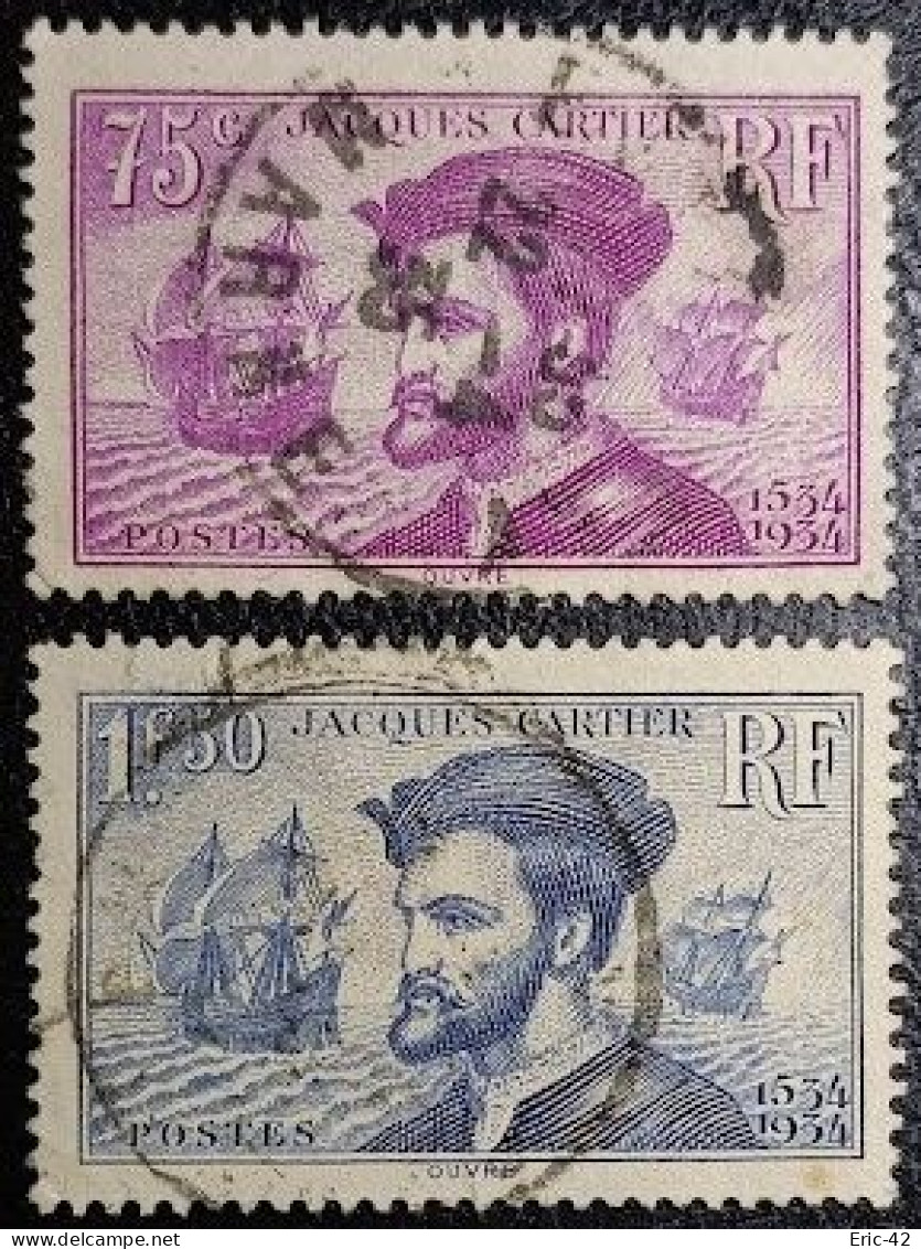 FRANCE Y&T N°296/297 Jacques Cartier. USED. - Used Stamps