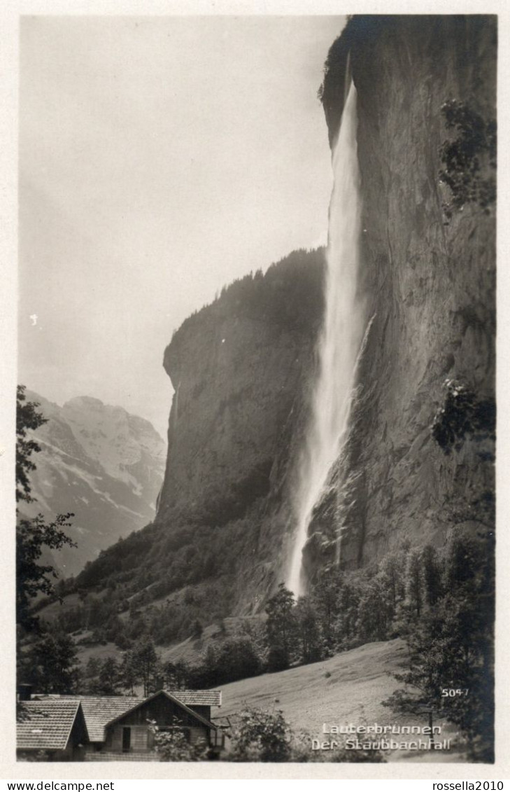 CARTOLINA SVIZZERA CASCATE STAUBBACH LAUTERBRUNNEN STAUBBACHFALL SWISS Postcard SCHWEIZERISCH Ansichtskarten - Lauterbrunnen