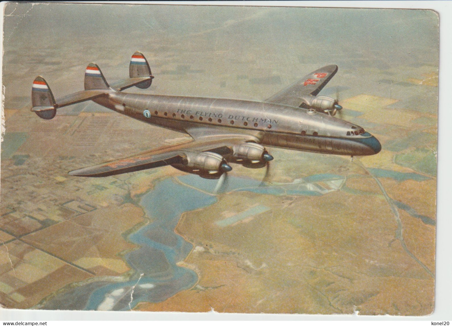 Vintage Pc KLM K.L.M Royal Dutch Airlines Issue Lockheed Constellation L-049 Aircraft - 1919-1938: Between Wars
