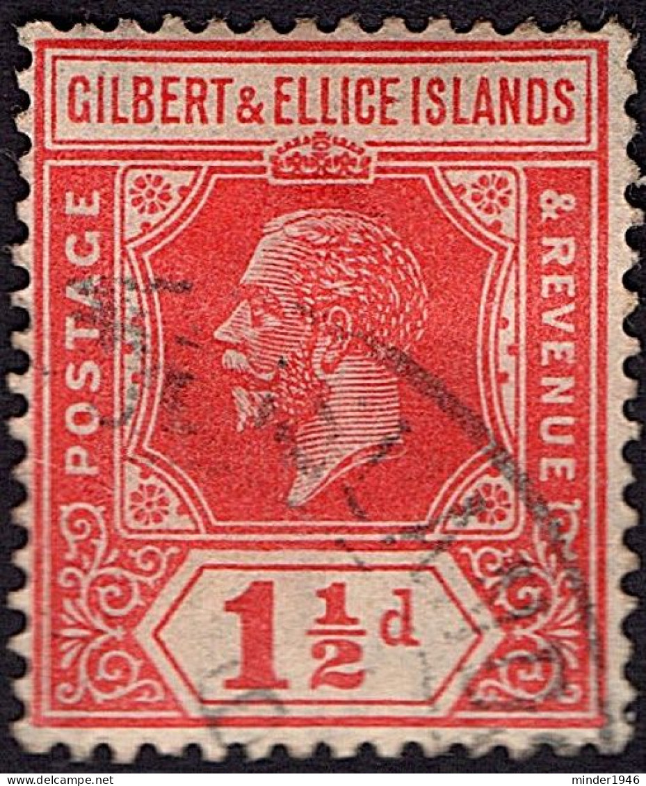 GILBERT & ELLICE ISLAND 1924 KGV 1½d Scarlet SG29 Used - Îles Gilbert Et Ellice (...-1979)