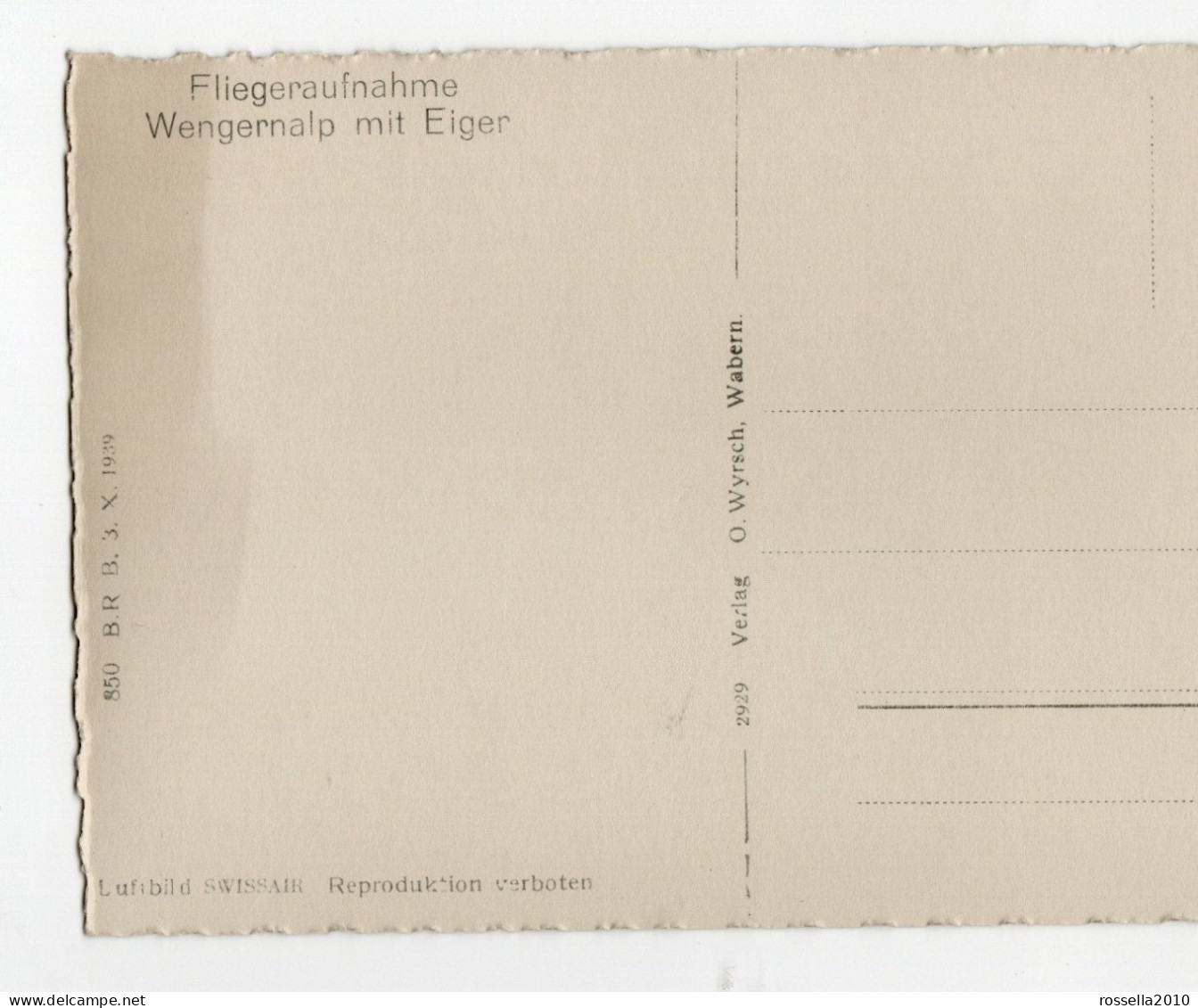 CARTOLINA SVIZZERA WENGEN FLIEGERAUFNAHME WENGERNALP MIT EIGER SWISS Postcard SCHWEIZERISCH Ansichtskarten - Wengen