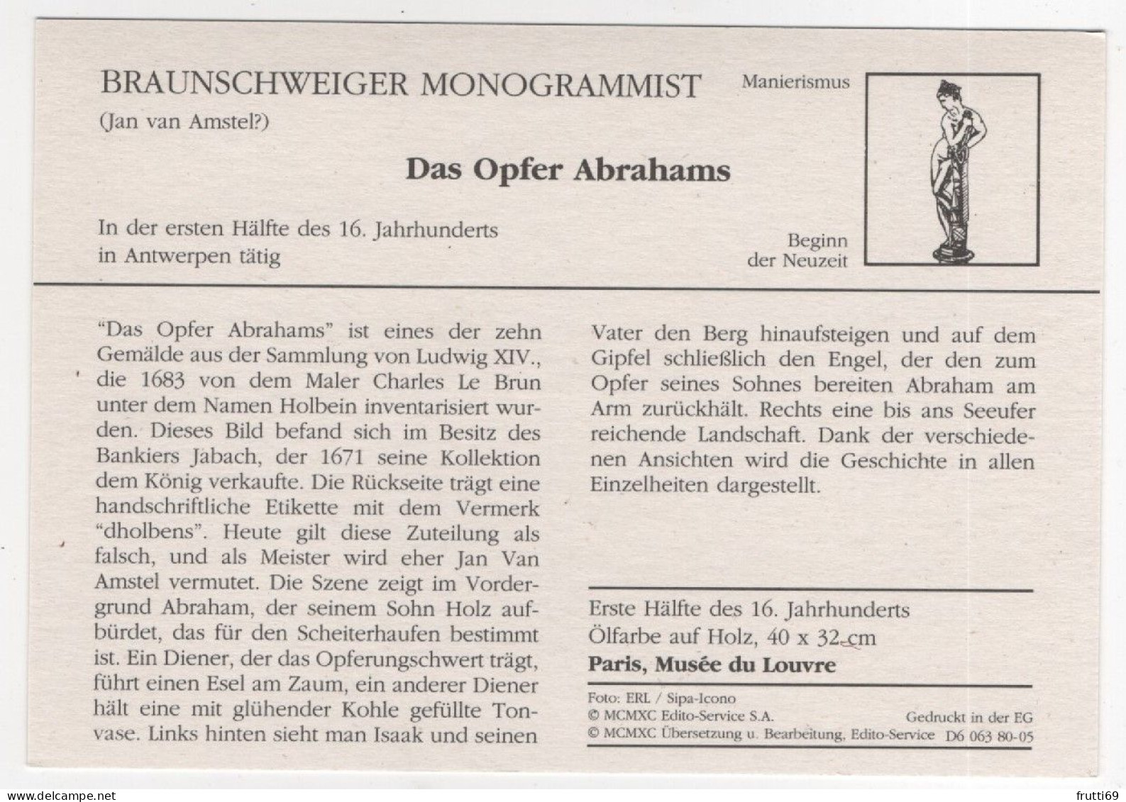 AK 217032 ART / PAINTING ... - Braunschweiger Monogrammist - Das Opfer Abrahams - Malerei & Gemälde