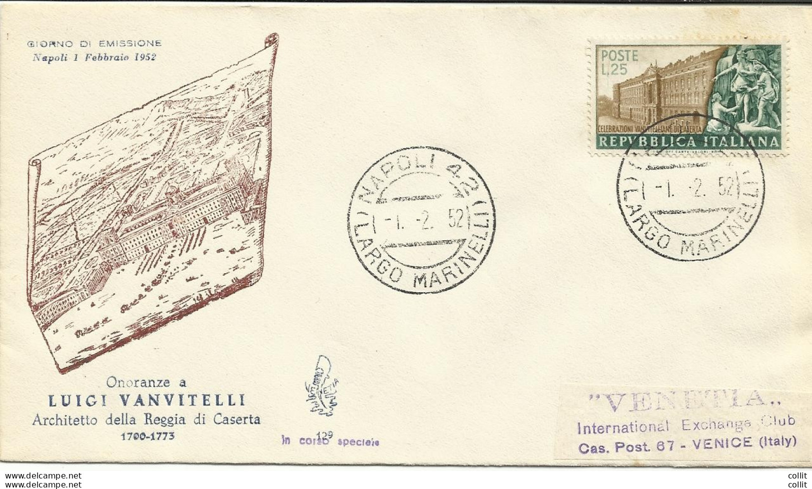 Vanvitelli N. 683 Su Busta FDC Venetia Club Venezia - FDC