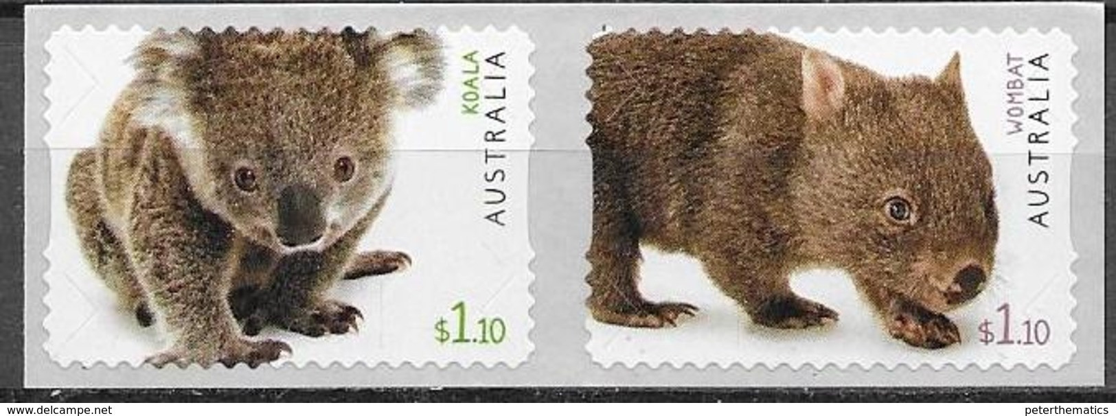 AUSTRALIA, 2020, MNH, AUSTRALIAN FAUNA, KOALA , WOMBATS, 2v S/A - Bears