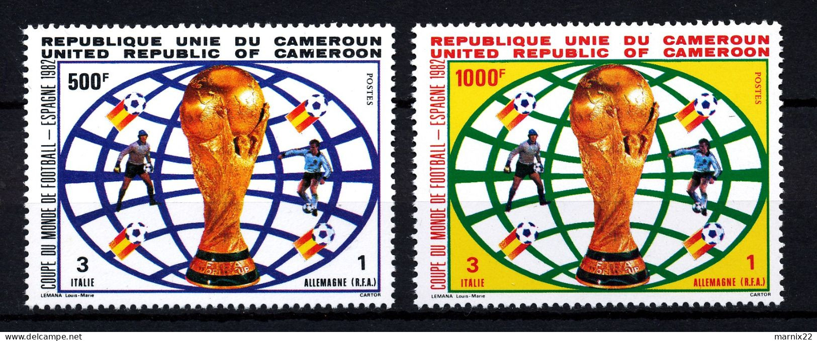 VOETBAL - WERELDKAMPIOENSCHAPPEN 1982 - ITALIA WINNAAR WORLDCHAMPION 1982 - CAMEROUN MNH SET 1982                  Hk165 - 1982 – Espagne