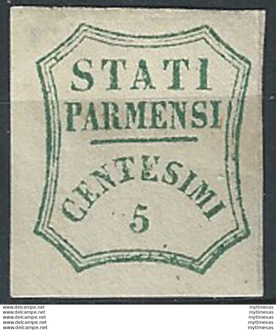 1859 Parma 5c Verde Azzurro MNH Sassone N. 12 - Modène