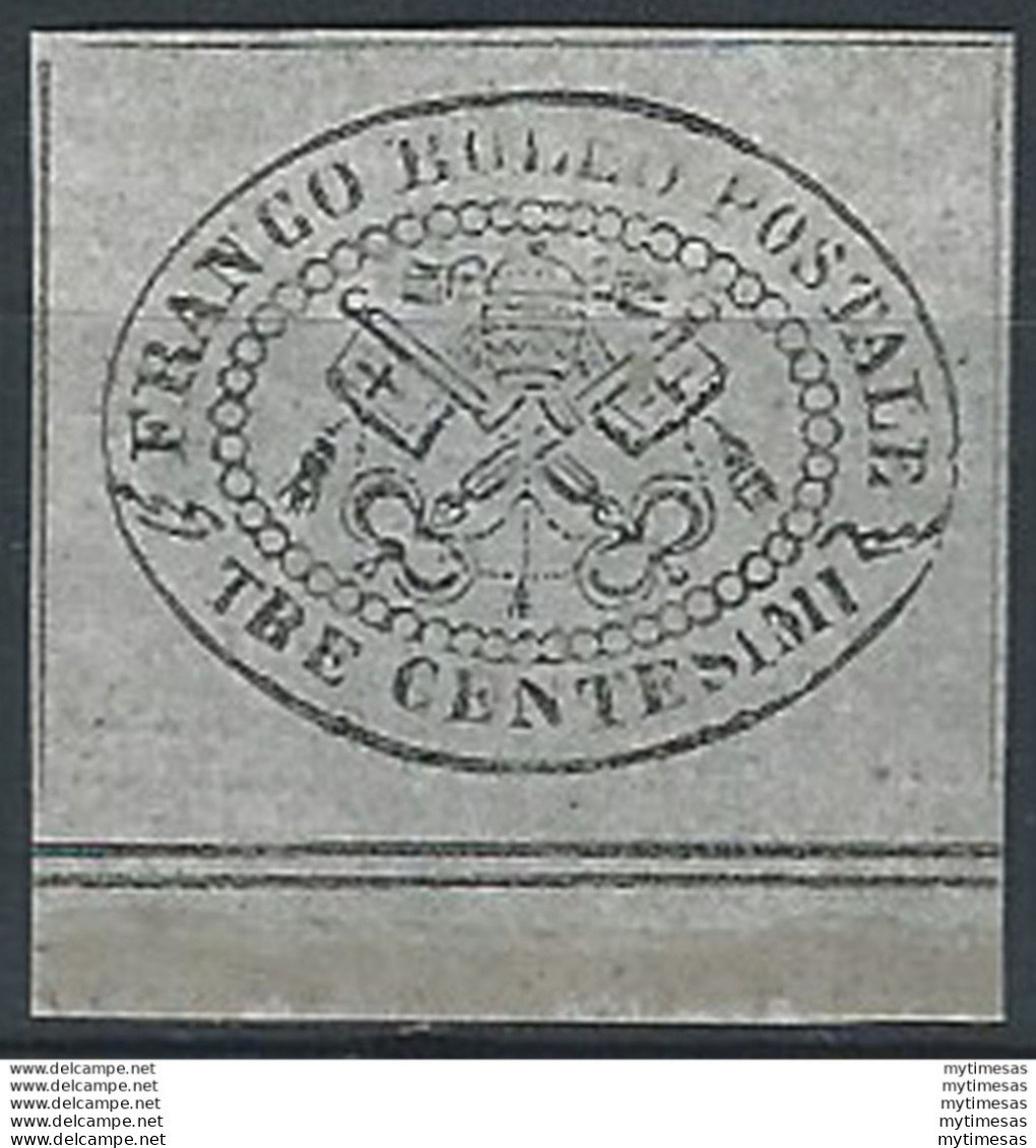 1867 Stato Pontificio 3c. Grigio Bdf MNH Sassone N. 15 - Etats Pontificaux