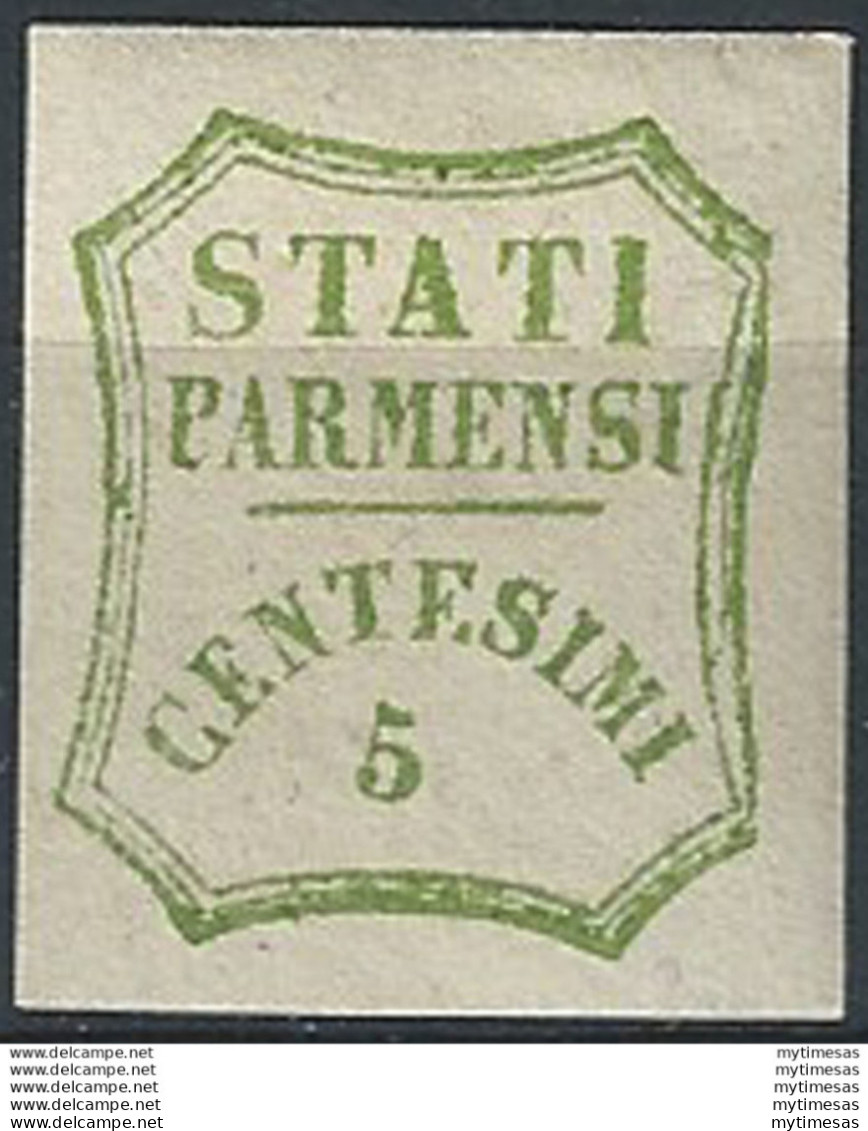 1859 Parma 5c Verde Giallo MNH Sassone N. 13 - Modène