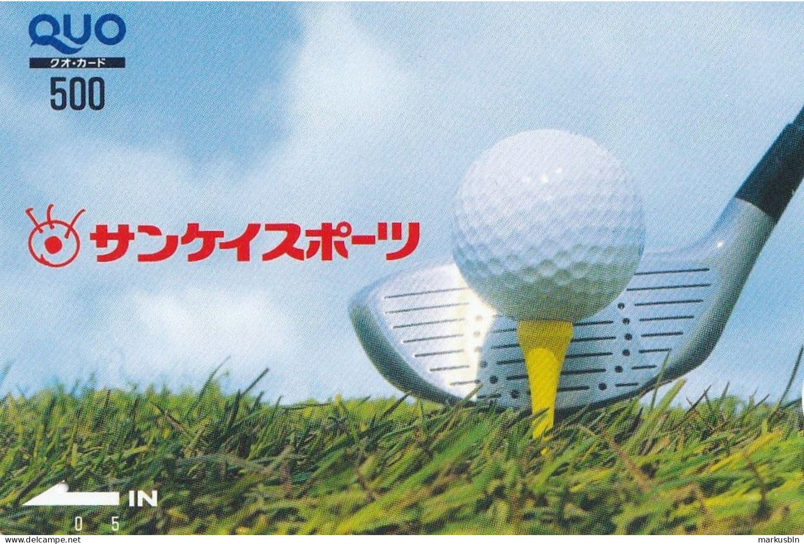 Japan Prepaid Quo Card 500 - Golf - Red Text - Japón