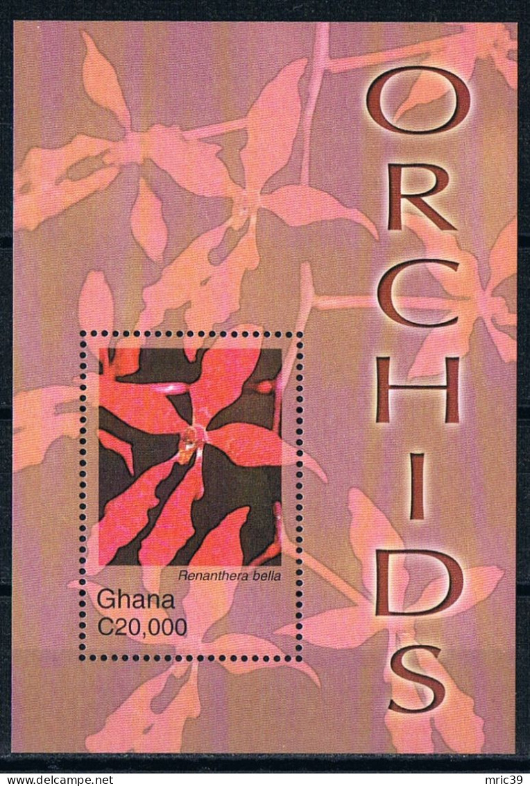 Bloc Sheet  Fleurs Orchidées Flowers Orchids  Neuf  MNH **  Ghana 2004 - Orchidee