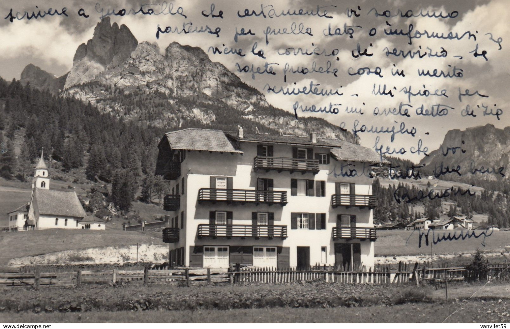 PERA DI FASSA-TRENTO-PENSIONE=MARGHERITA=- CARTOLINA VERA FOTOGRAFIA VIAGGIATA IL 2-7-1958 - Trento