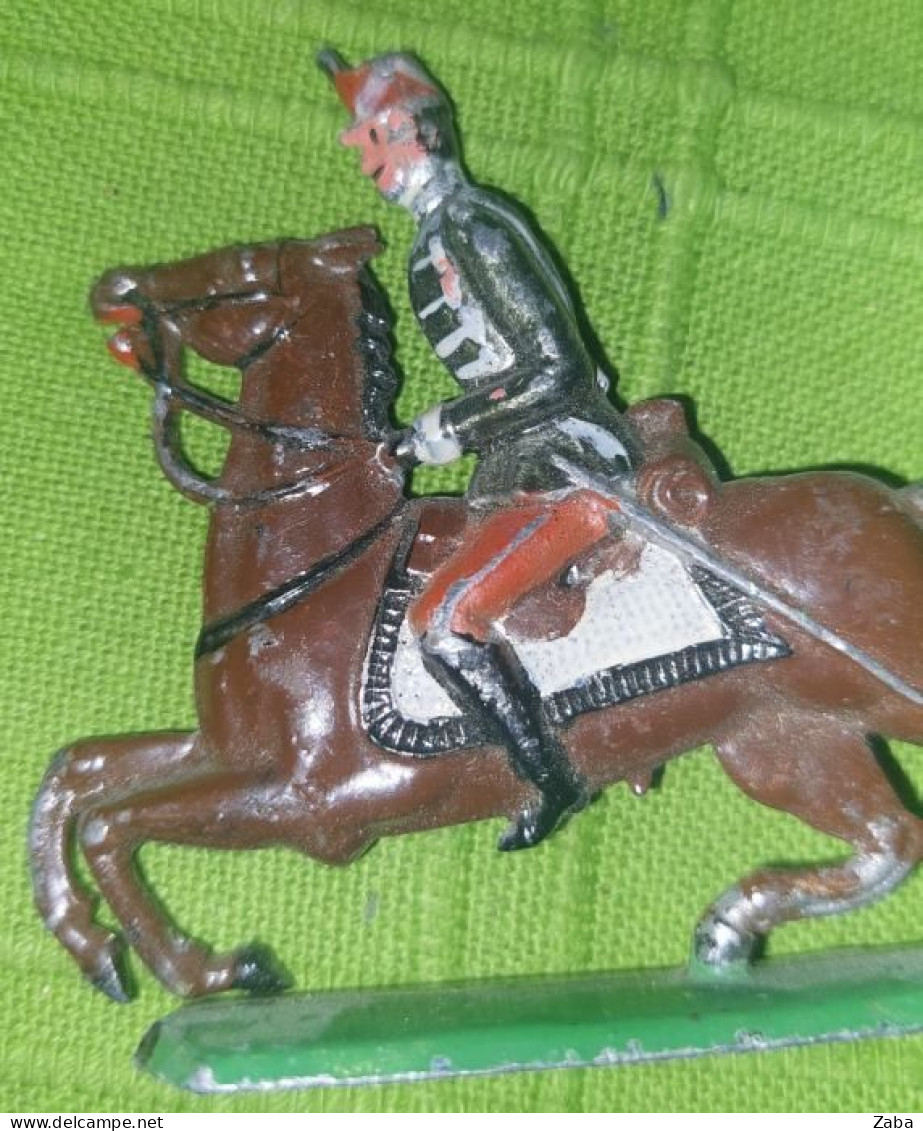 Antique Set Pewter Cavalry Soldiers, 10 Peices - Oud Speelgoed