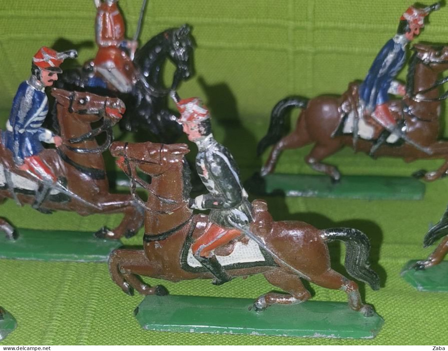 Antique Set Pewter Cavalry Soldiers, 10 peices