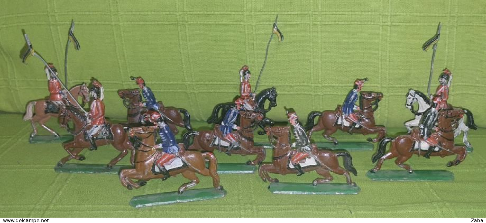 Antique Set Pewter Cavalry Soldiers, 10 peices