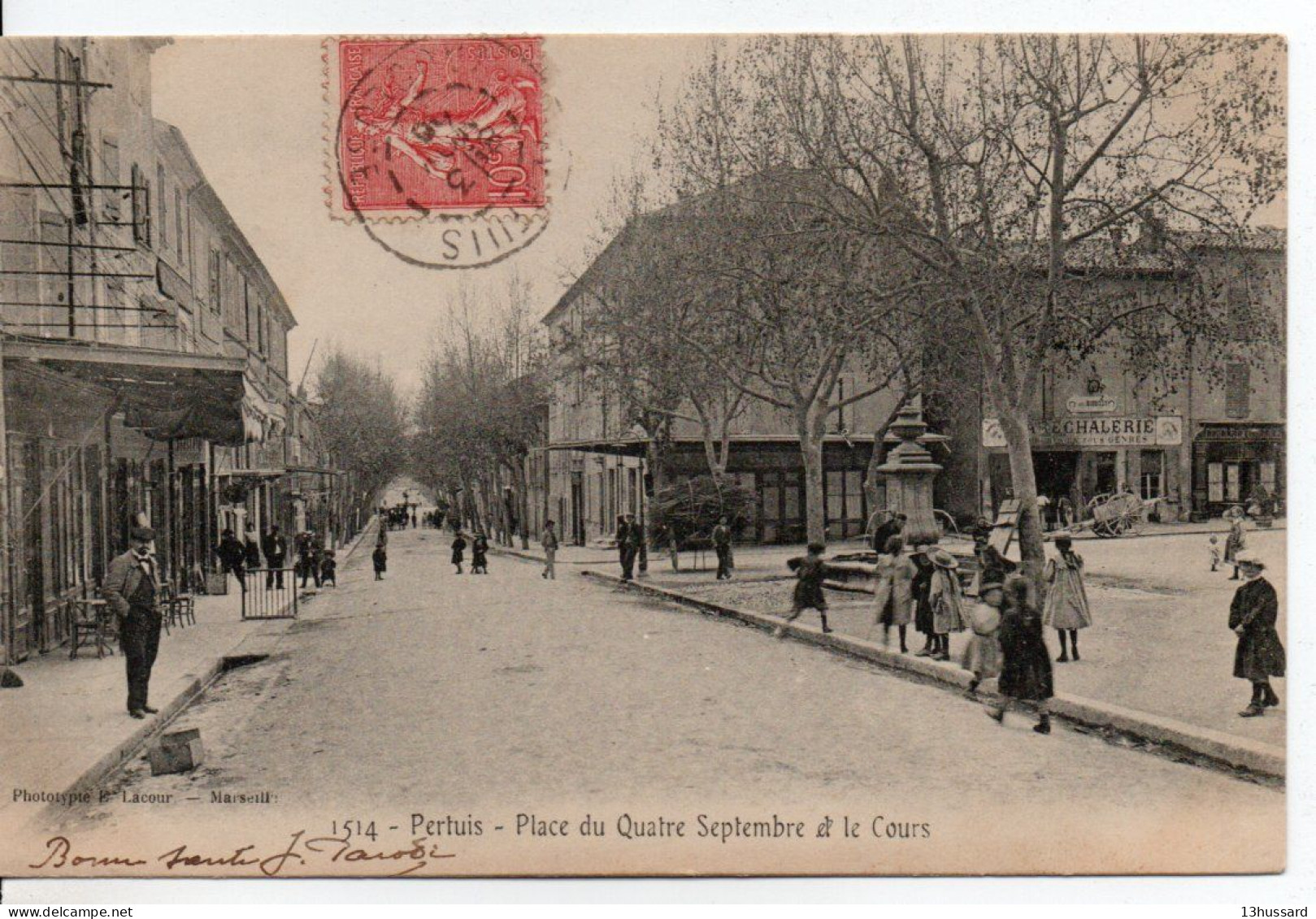 Carte Postale Ancienne Pertuis - Place Du Quatre Septembre Et Le Cours - Pertuis