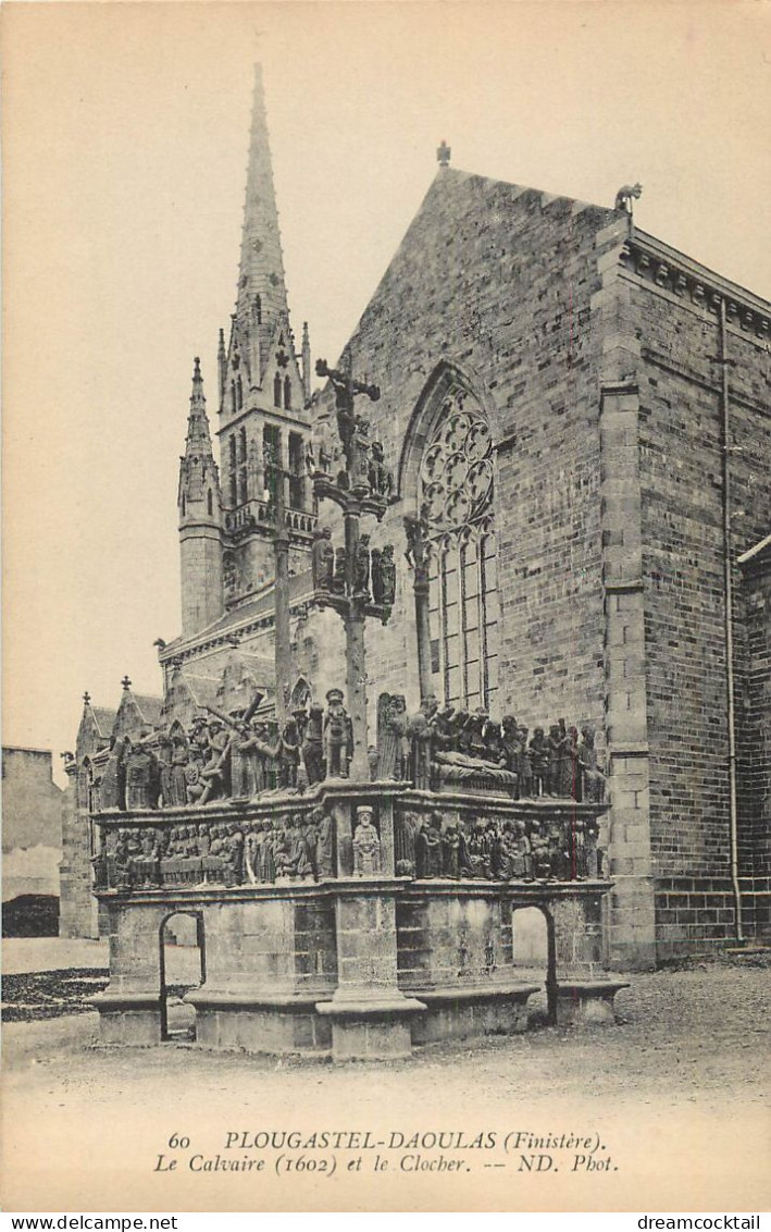 5 Cpa 29 PLOUGASTEL-DAOULAS. Monument Enfants Morts Pour La Patrie, Calvaire Clocher Flèche - Plougastel-Daoulas