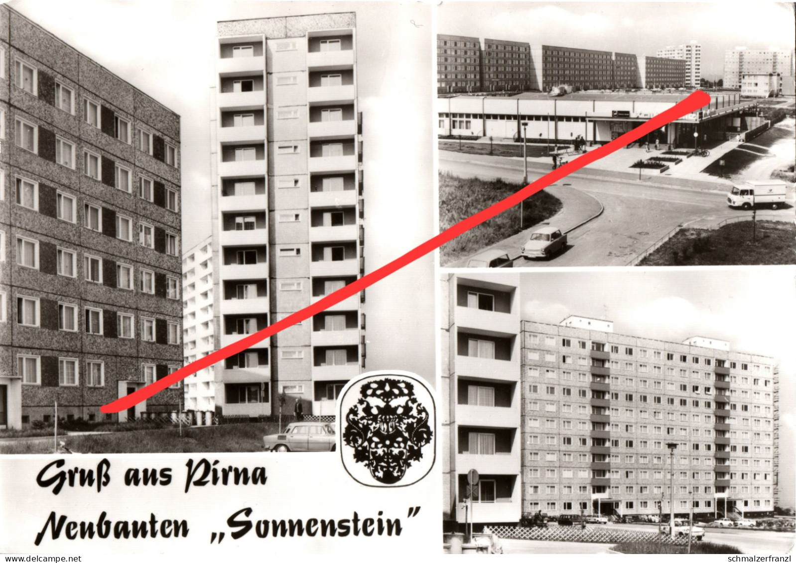 AK Pirna Sonnenstein Neubauten Neubaugebiet HO Konsum Kaufhalle Remscheider Straße Der Jugend Varkausring DDR - Pirna