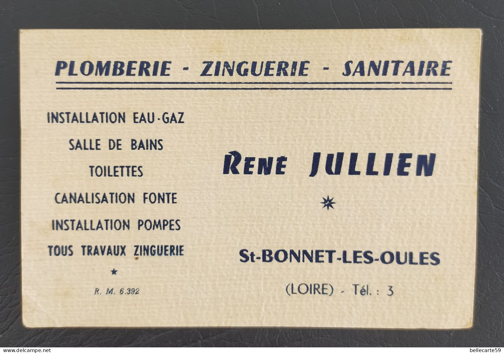 Carte De Visite Saint-Bonnet-les-Oules René Jullien Plomberie Zinguerie Sanitaire - Cartes De Visite