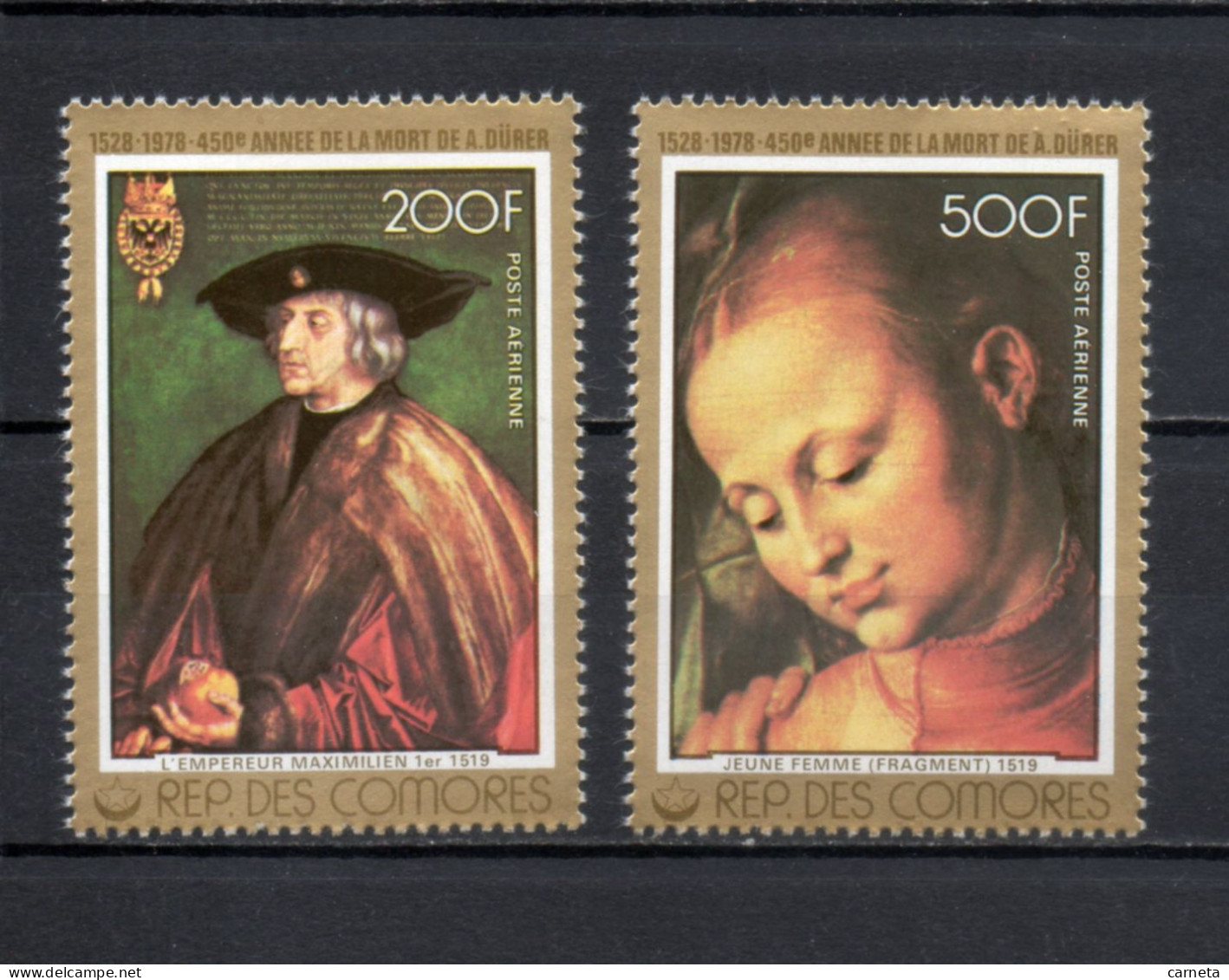 COMORES  PA N° 137 + 138   NEUFS SANS CHARNIERE COTE 8.50€   DURER PEINTRE TABLEAUX ART - Comoren (1975-...)