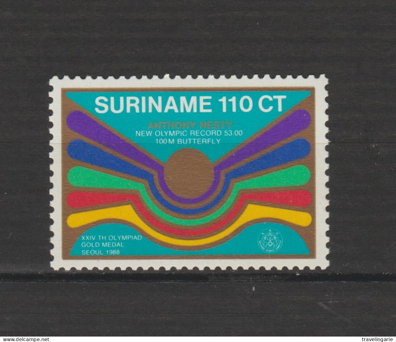 Suriname 1988 Hommage To Anthony Nesty, Olympic Gold Medal Winner Swimming MNH/** - Ete 1988: Séoul
