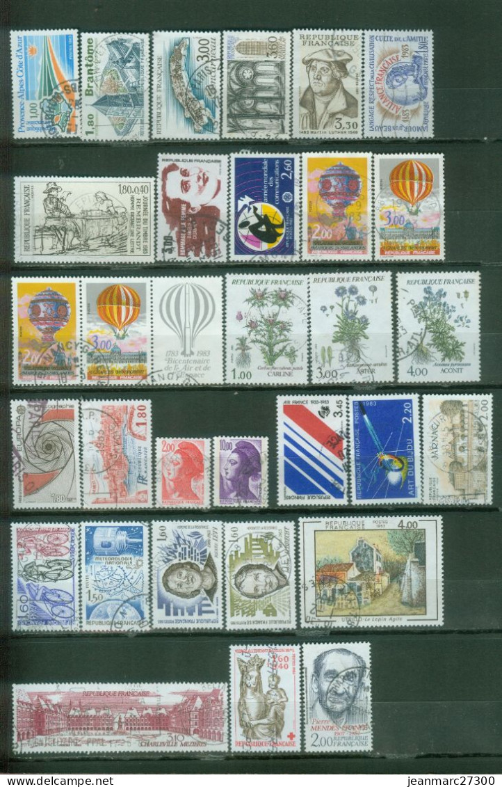 YT N° 2252 à 2262A 2266 2268 69 70 73 74 76 78 86 87 88 2290 2292 2295 2297 2298 Oblitérés 1983 - Used Stamps