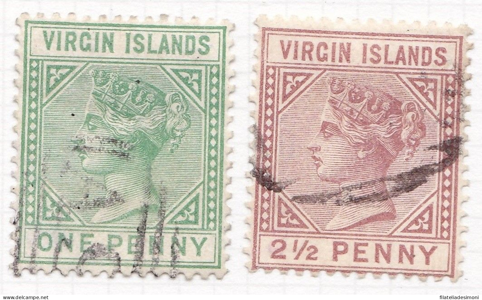 1879-80 BRITISH VIRGIN ISLANDS, SG 24/25 2 Values USED - Other & Unclassified