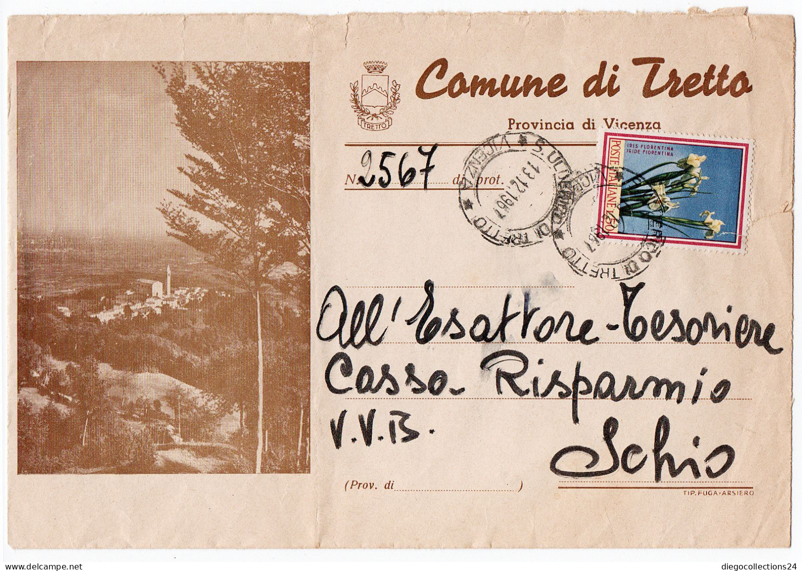 1967 Busta Da Comune Di Tretto - Vicenza - A Schio - Vi -. - 1961-70: Poststempel