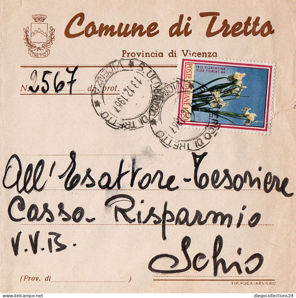 1967 Busta Da Comune Di Tretto - Vicenza - A Schio - Vi -. - 1961-70: Poststempel