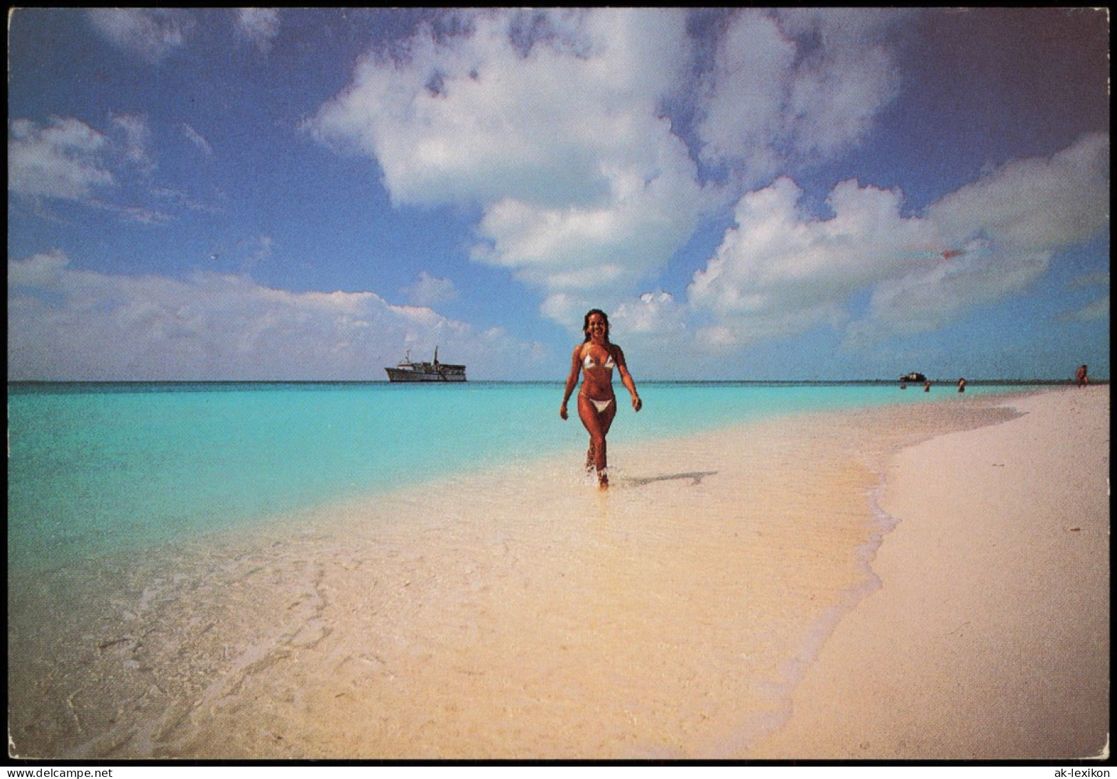 Postcard Cayp Largo Cayo Largo Playa Karibik-Insel Frau Bikini 1990 - Cuba