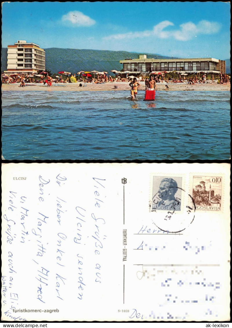 Postcard Ulcinj Улцињ ULCINJ Strand Strandleben 1976 - Montenegro