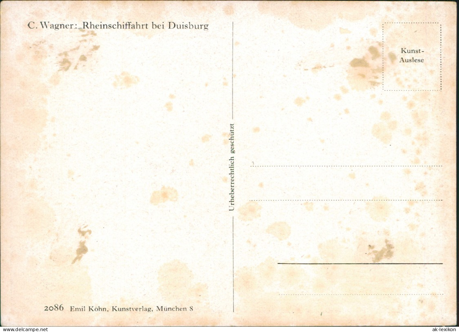 Duisburg Rheinschiffahrt Und Industrieanlagen Künstlerkarte 1932 - Duisburg