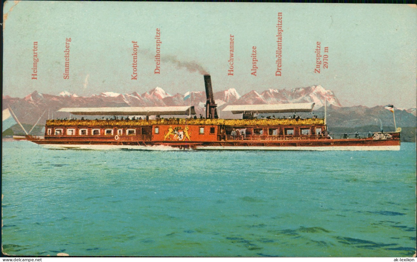 Ansichtskarte  Der Bodensee Dampfer Steamer Gebirgskette 1917 - Non Classés