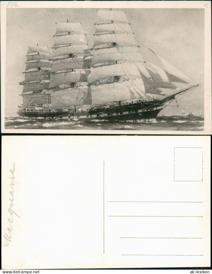 Ansichtskarte  Schiffe/Schifffahrt - Segelschiffe/Segelboote 3 Master 1906 - Segelboote