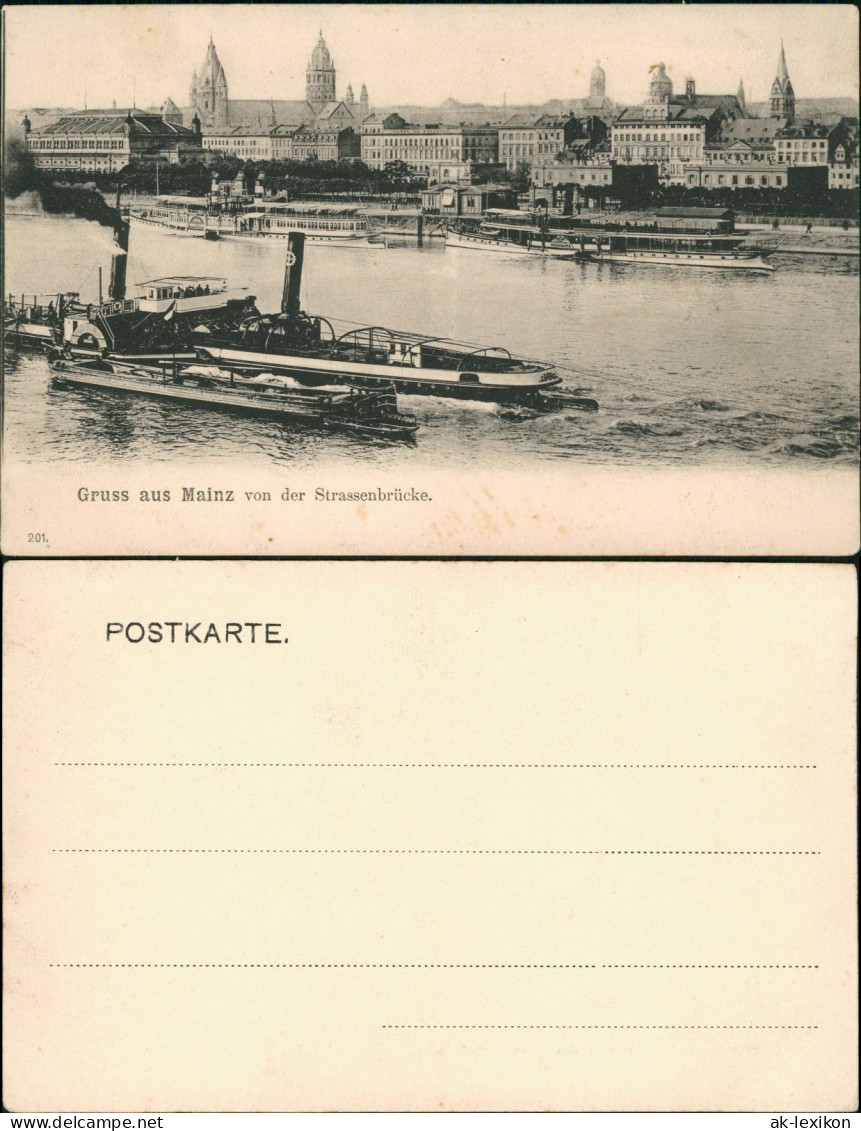 Ansichtskarte Mainz Von Der Strassenbrücke. Dampfer Steamer 1912 - Mainz