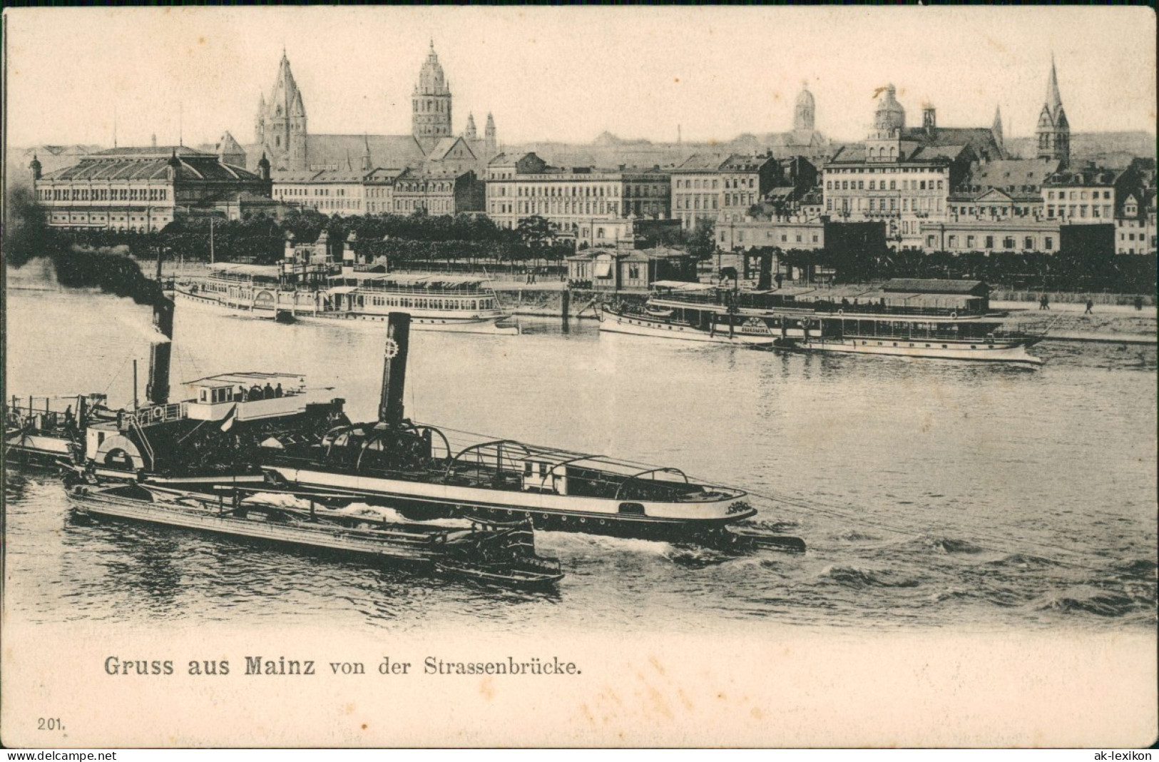 Ansichtskarte Mainz Von Der Strassenbrücke. Dampfer Steamer 1912 - Mainz