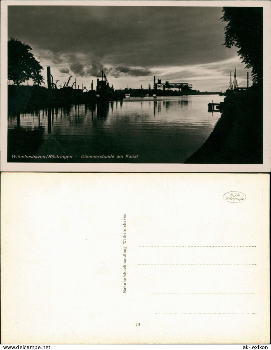 Rüstringen-Wilhelmshaven Panorama-Ansicht, Dämmerstunde Am Kanal 1930 - Wilhelmshaven