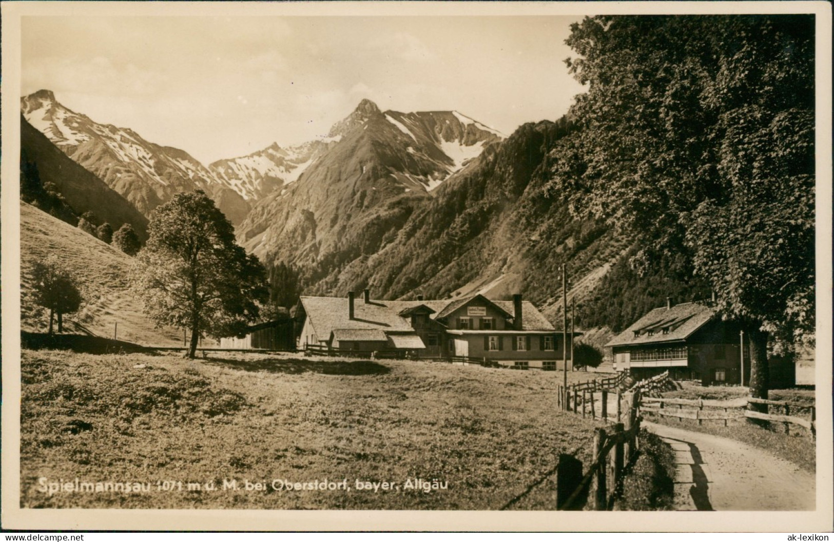 Ansichtskarte Spielmannsau-Oberstdorf (Allgäu) Umland  1930   Gasthof-Stempel - Oberstdorf