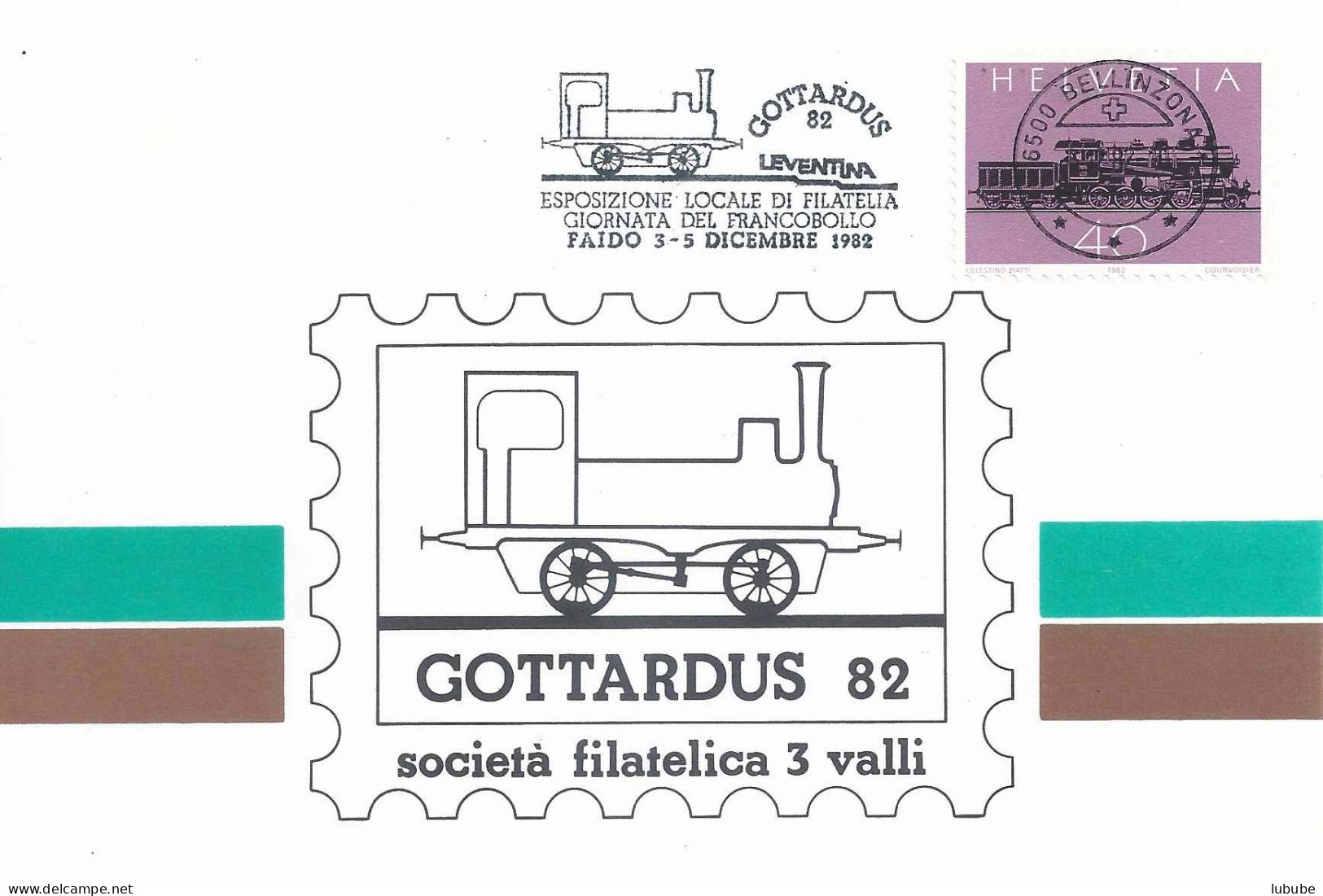 Sonderkarte  "Gottardus Leventina"         1982 - Brieven En Documenten