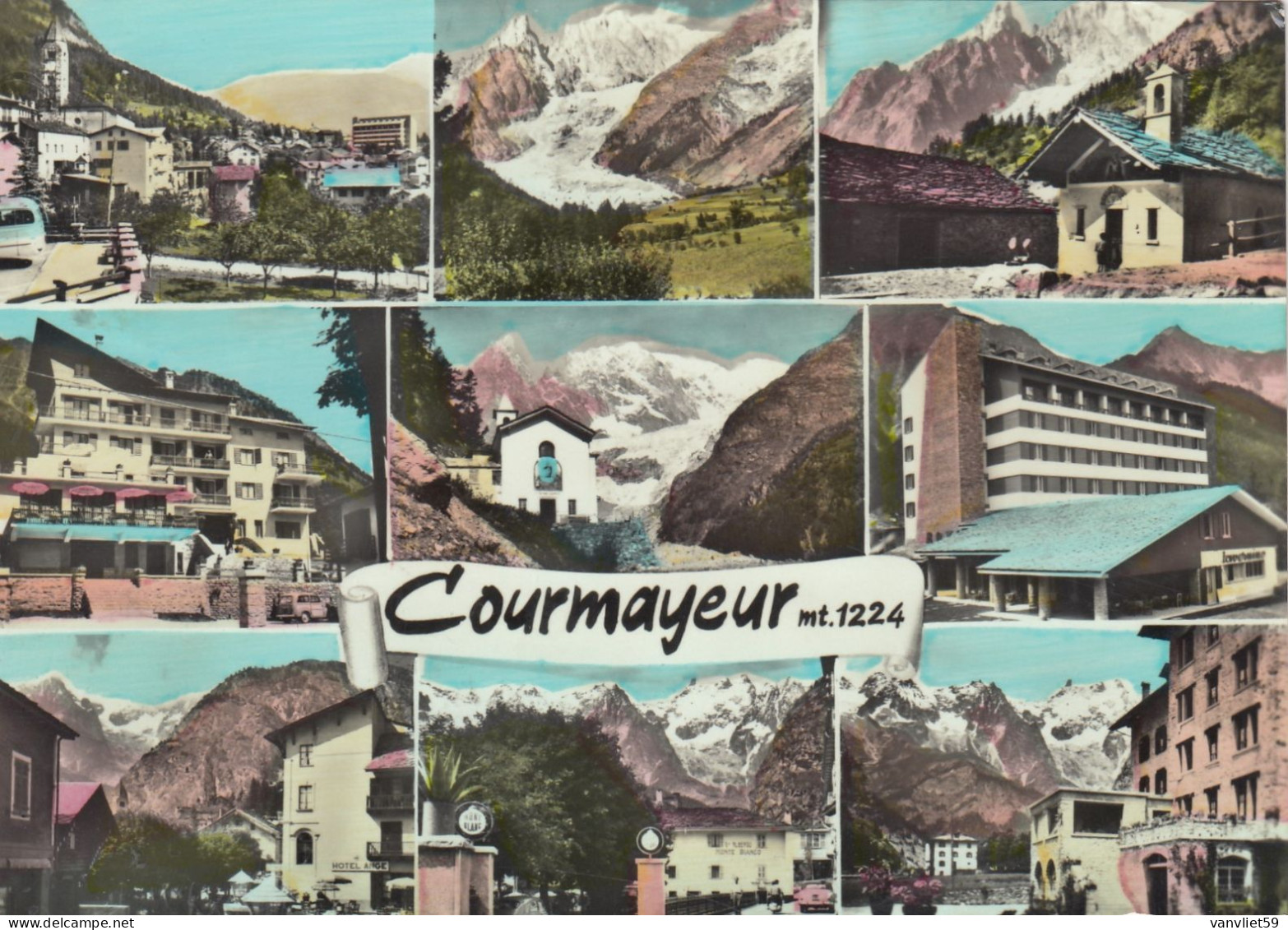 COURMAYEUR-AOSTA-MULTIVEDUTE- CARTOLINA VERA FOTOGRAFIA VIAGGIATA IL 20-7-1969 - Aosta